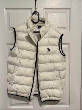 OVO White Puffer Vest with Contrast Trim